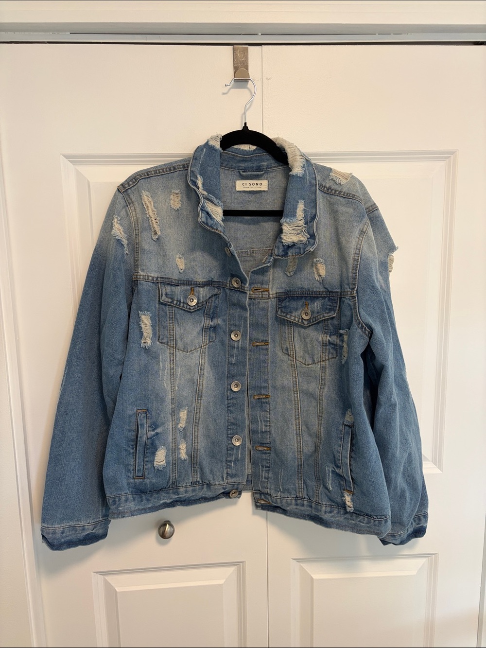 2 for $30 - Ci Sono - Oversized Distressed Denim Jacket